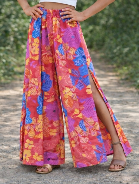 Live 4 Truth Pants - Live 4 Truth Floral Palazzo Wide Leg Slit Leg Multicolor Pants  Women Size Small